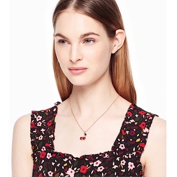 KATE SPADE • Ma Cherie Red Cherry Pendant Necklace - Picture 2 of 7